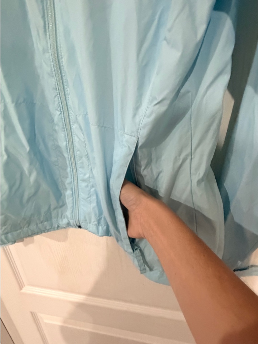 Columbia Light Blue Hooded Packable Windbreaker Jacket - Picture 8 of 12